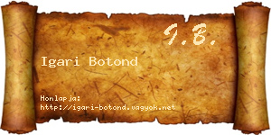Igari Botond névjegykártya